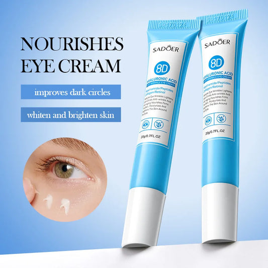 SADOER Hyaluronic Acid Eye Cream Firming Moisturizing Anti Dark Circles Removal Eye Bags Beauty Eyes Skin Care Products