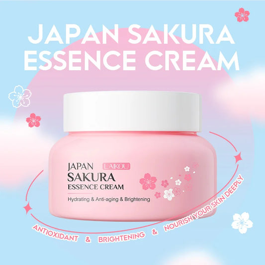 LAIKOU 60g Japan Sakura Essence Face Cream Cherry Blossom Facial Cream Moisturizing Anti Wrinkle Anti Aging Korean Skin Care