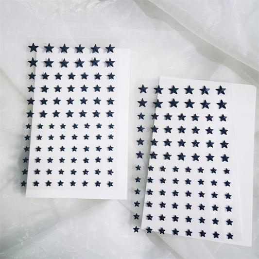2 Pcs/set Music Party Festival Black Stars DIY Eyes Face Jewels Makeup 3D Art Makeup Nail Fittings Accessories Body Art Stickers