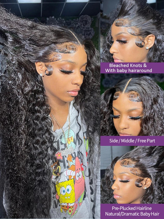 13x6 Hd Lace Frontal Wig Brazilian Curly Human Hair Wigs For Women 13x4 Deep Wave Lace Front Wig 40 Inch Preplucked Wet And Wavy