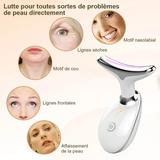 Facial Microcurrent EMS Neck Face Lifting Massager Neck Face Beauty Skin Tighten Device LED Photon Therapy Anti Wrinkle Remover