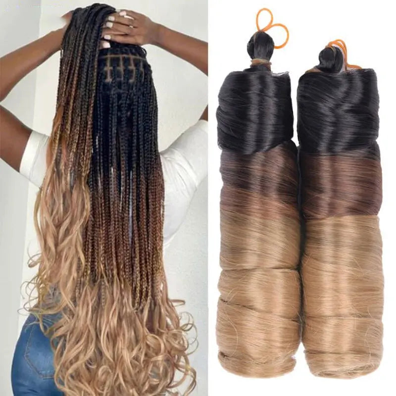 24Inch French Curls Braiding Hair  Loose Wavy Bouncy Braiding Hair Extensions Synthetic Spiral Curls Braids Hair For Black Women