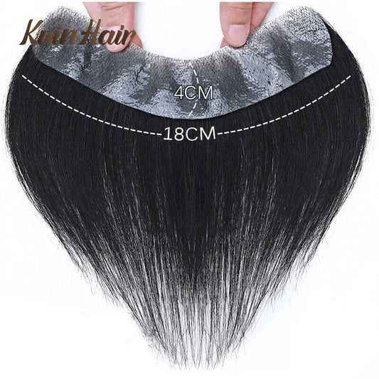 Wig V Style Front Hairline Men Capillary Prosthesis 100% Indian Remy Real Human Hair Hairpiece System Unit For Men Natural Color