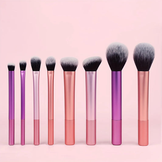 8pcs Professional Makeup Brush Set, Including Powder Brush, Blush Brush, Contour Brush, Eyeshadow Brush, Highlighter Brush, And