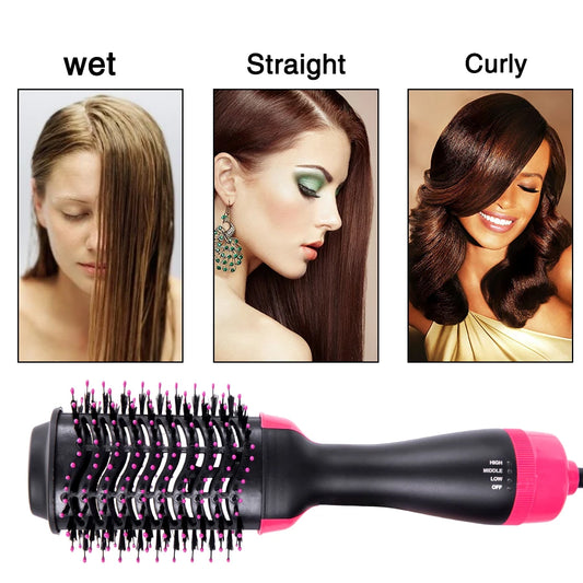 Hot Air Brush Professional Salon One-Step Hair Dryer And Volumizer 3-In-1 Hair Dryer Brush Hair Styling Tool Straightener Curler