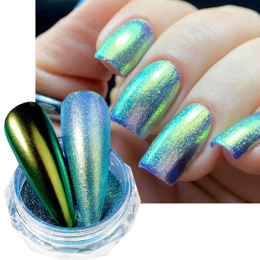 Chameleon Pearl Powder Nail Glitter Mirror Pigment Metallic Effect Nail Art Dust Gel Polish Chrome Manicure Decoration Supplies